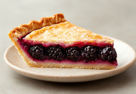 Delicious homemade blackberry pie sliceの素材