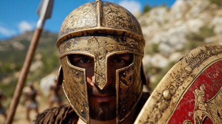 Warrior with Helmet and Shieldの素材