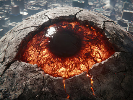 Fiery volcanic eye of the earthの素材