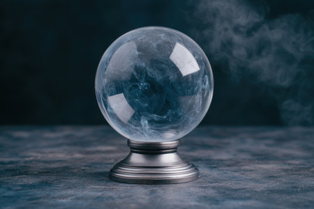Mysterious crystal ball with swirling smokeの素材