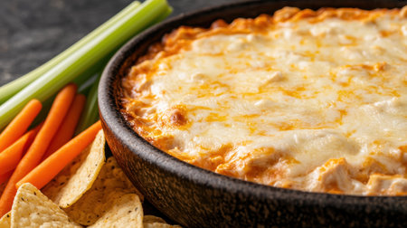 Cheesy baked dip with veggie sticksの素材