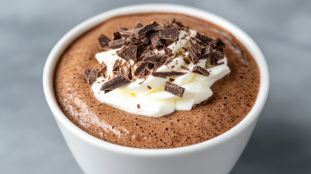 Decadent chocolate drink with whipped creamの素材