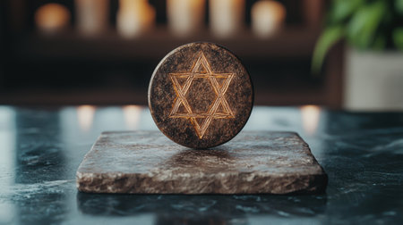 ancient religious symbol on stoneの素材