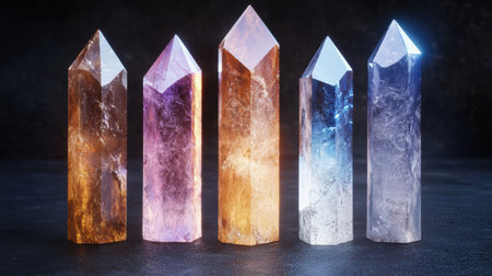 Colorful quartz crystal formationsの素材