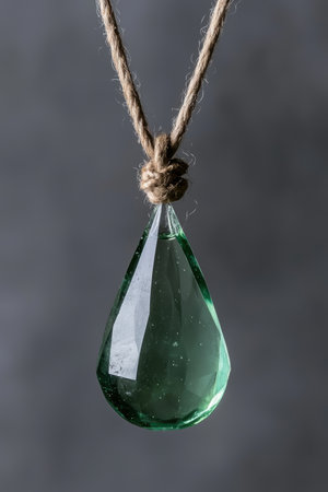 Hanging glass pendant with ropeの素材