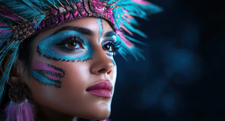 Vibrant Carnival Makeup Portraitの素材