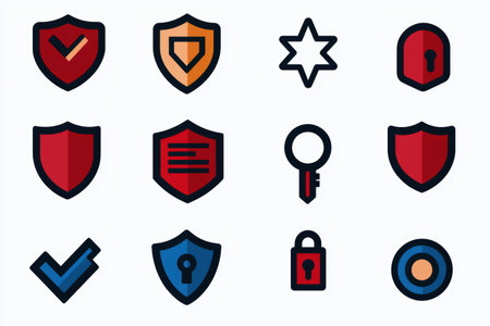 security and protection symbolsの素材