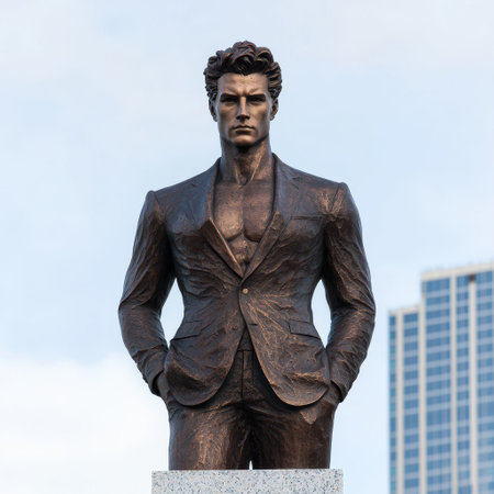 Statue of a well-dressed man in a suitの素材