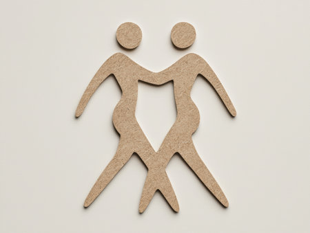 abstract human figure symbol representing unity and teamworkの素材