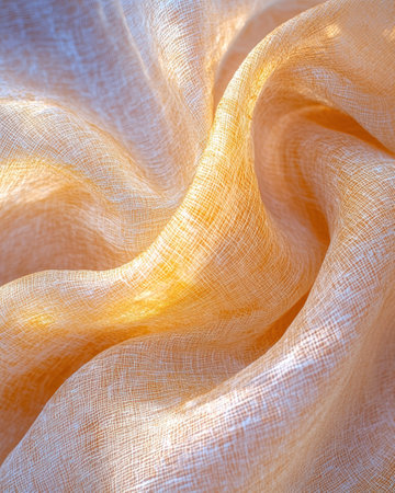 Soft, flowing fabric with warm, golden tonesの素材