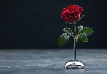 Elegant red rose in a vaseの素材