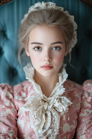 elegant woman in vintage dressの素材