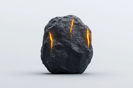 glowing molten rock erupting from volcanic mountainの素材