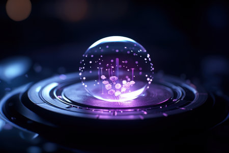 Glowing crystal ball with sparkling lightsの素材