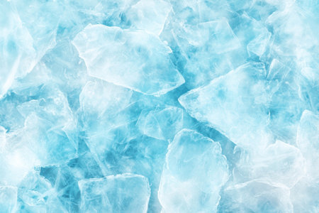 Frozen ice crystals in shades of blueの素材