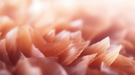 Soft focus close-up of delicate peach flower petalsの素材