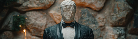 Mysterious figure in formal attireの素材