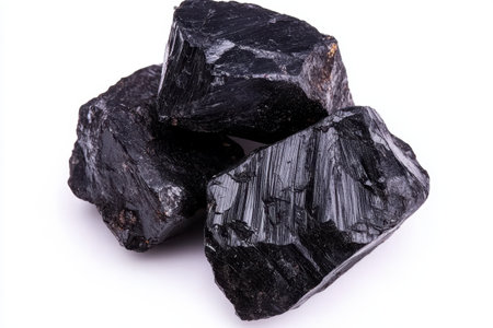 Rough black mineral rock formationの素材