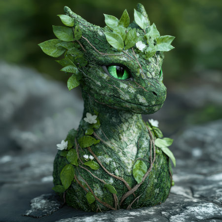 Enchanted forest dragon statueの素材