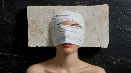 Mysterious figure with face obscured by clothの素材