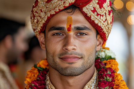 portrait of a man in traditional indian attireの素材
