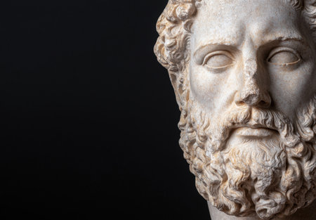 Detailed sculpture of an ancient greek philosopherの素材