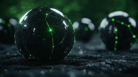 Glowing global network in dark environmentの素材