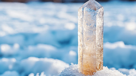 Majestic crystal quartz in winter wonderlandの素材