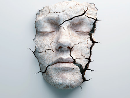 Cracked and weathered faceの素材