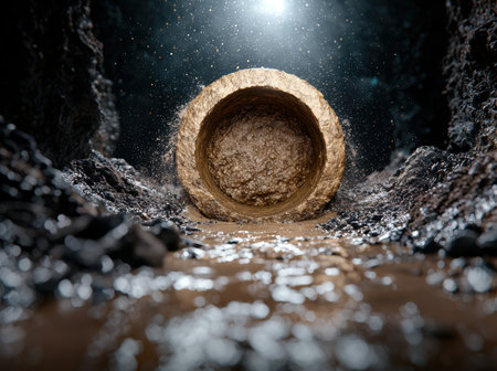 Frozen winter tunnel with sparkling snowの素材