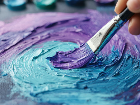 Vibrant abstract painting with brush strokesの素材