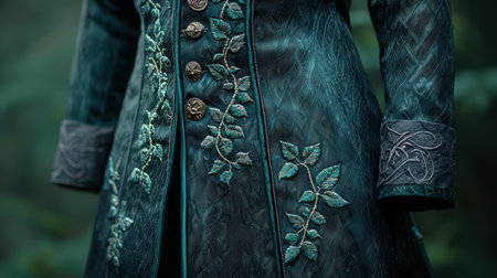 Detailed embroidered coat with floral patternの素材