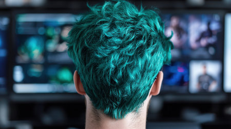 Vibrant turquoise hairの素材