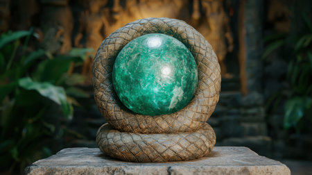 Mystical crystal ball in a woven basketの素材