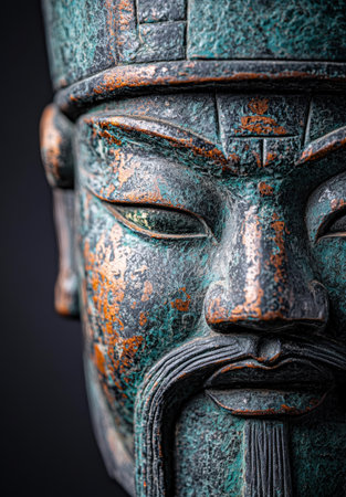 Close-up of an ornate bronze sculptureの素材