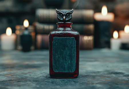Mysterious potion bottle with owl topperの素材