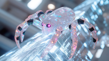 Glowing crystal spider sculptureの素材