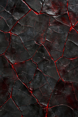 Cracked red and black marble texture backgroundの素材