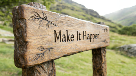 Motivational sign in natureの素材