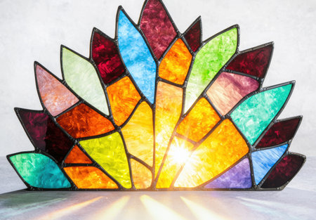 Colorful stained glass art pieceの素材
