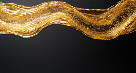 Flowing golden liquid wavesの素材