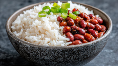 Healthy rice and kidney bean bowlの素材