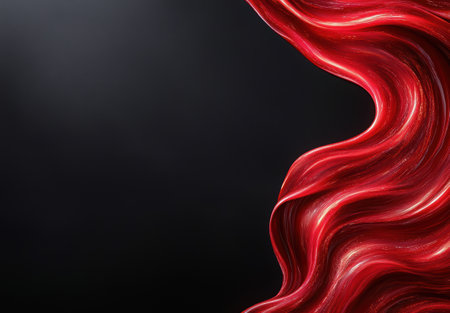 Vibrant red fluid flowの素材