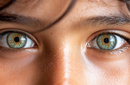 Intense green eyes close-upの素材