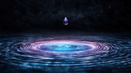 Mesmerizing water droplet ripple effectの素材