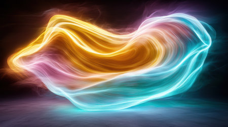 Colorful abstract wave of lightの素材