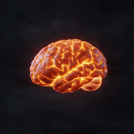 Glowing brain illustrationの素材