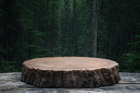 large tree stump in lush forestの素材