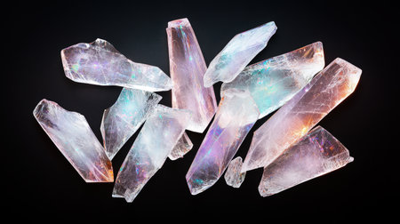 Colorful quartz crystal clusterの素材