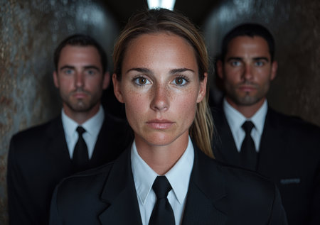 serious business team in formal attireの素材